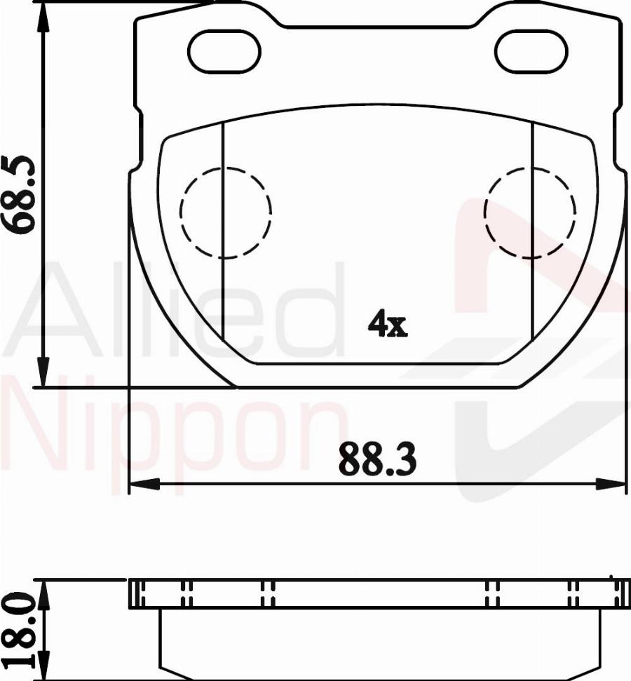 ALLIED NIPPON ADB02215 - Гальмівні колодки, дискові гальма autocars.com.ua