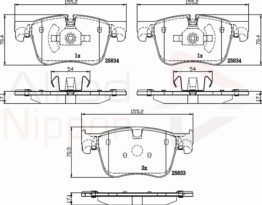 ALLIED NIPPON ADB02250 - Гальмівні колодки, дискові гальма autocars.com.ua
