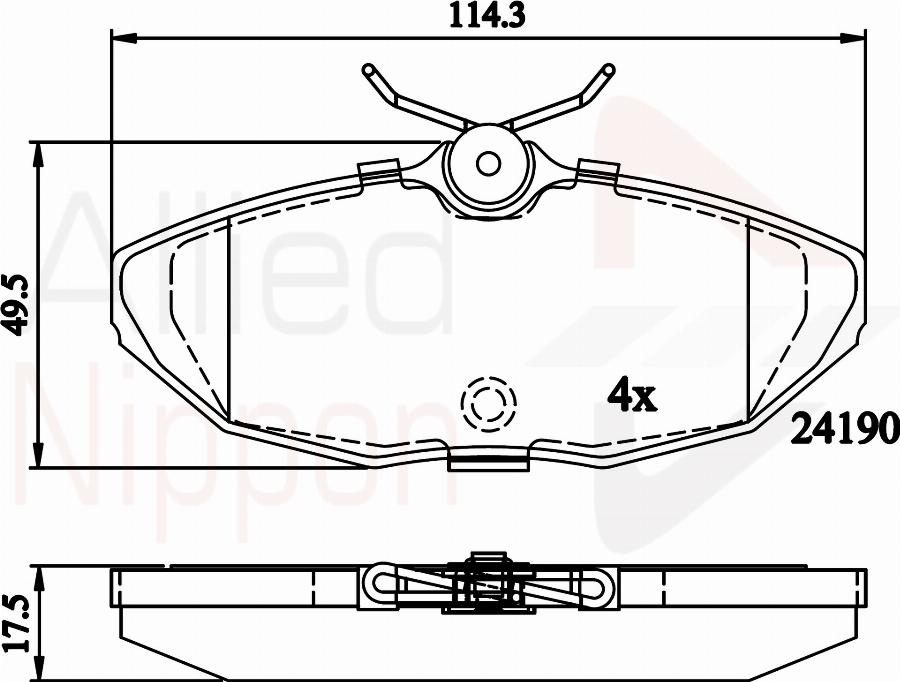 ALLIED NIPPON ADB02289 - Гальмівні колодки, дискові гальма autocars.com.ua