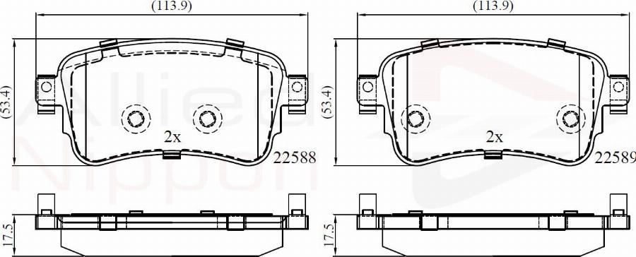 ALLIED NIPPON ADB02351 - Гальмівні колодки, дискові гальма autocars.com.ua