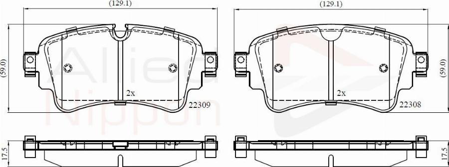 ALLIED NIPPON ADB02362 - Гальмівні колодки, дискові гальма autocars.com.ua