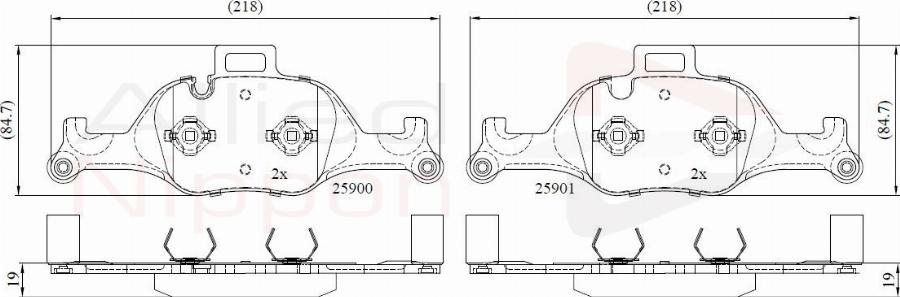 ALLIED NIPPON ADB02363 - Гальмівні колодки, дискові гальма autocars.com.ua