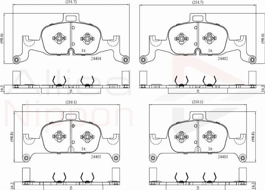 ALLIED NIPPON ADB02365 - Гальмівні колодки, дискові гальма autocars.com.ua