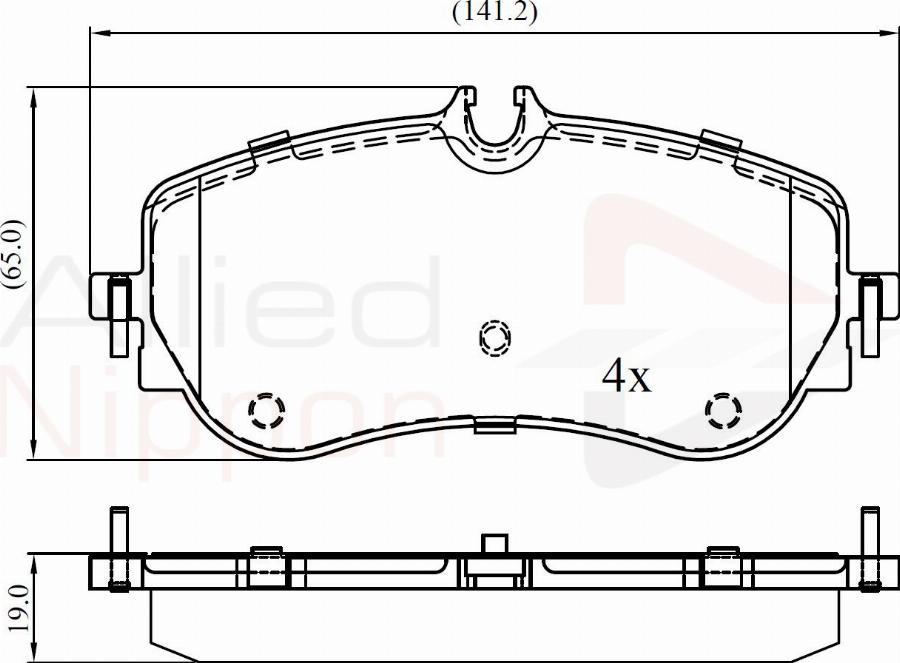 ALLIED NIPPON ADB02387 - Гальмівні колодки, дискові гальма autocars.com.ua