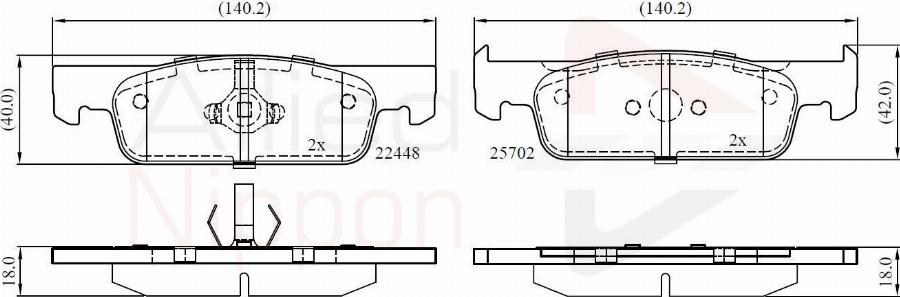 ALLIED NIPPON ADB02398 - Гальмівні колодки, дискові гальма autocars.com.ua