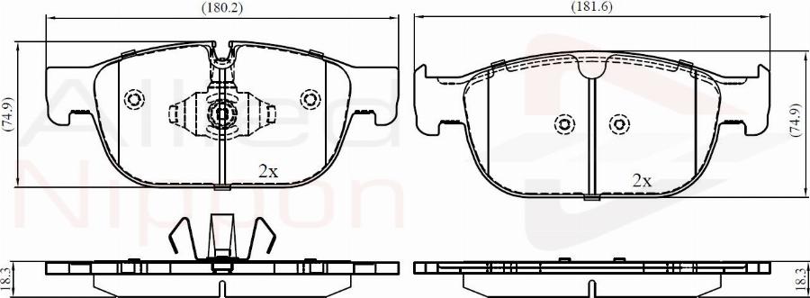 ALLIED NIPPON ADB02399 - Гальмівні колодки, дискові гальма autocars.com.ua