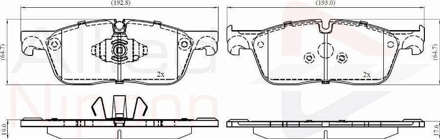 ALLIED NIPPON ADB02446 - Гальмівні колодки, дискові гальма autocars.com.ua