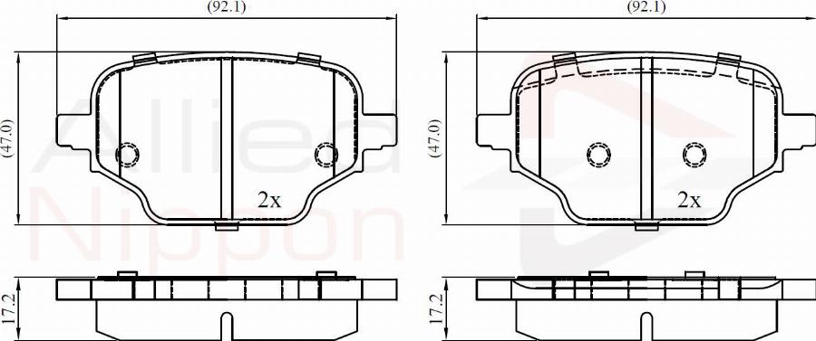 ALLIED NIPPON ADB02453 - Гальмівні колодки, дискові гальма autocars.com.ua
