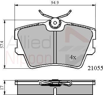 ALLIED NIPPON ADB0272 - Гальмівні колодки, дискові гальма autocars.com.ua