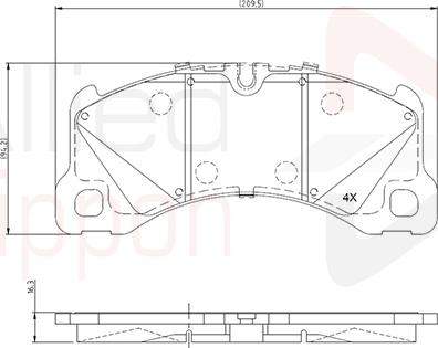 ALLIED NIPPON ADB03054 - Гальмівні колодки, дискові гальма autocars.com.ua