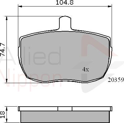 ALLIED NIPPON ADB0319 - Комплектуючі, колодки дискового гальма autocars.com.ua