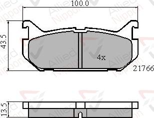 ALLIED NIPPON ADB0327 - Гальмівні колодки, дискові гальма autocars.com.ua