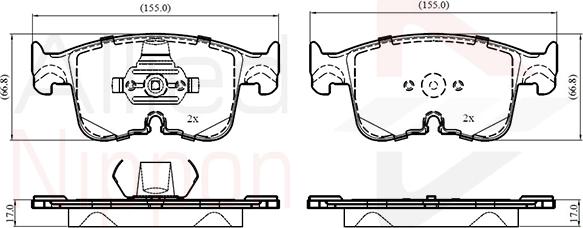 ALLIED NIPPON ADB03424 - Гальмівні колодки, дискові гальма autocars.com.ua