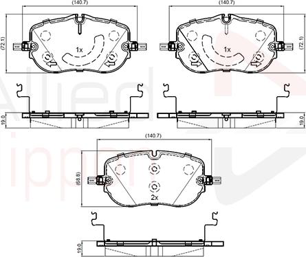 ALLIED NIPPON ADB03688 - Гальмівні колодки, дискові гальма autocars.com.ua