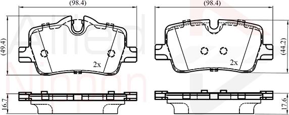 ALLIED NIPPON ADB03697 - Гальмівні колодки, дискові гальма autocars.com.ua
