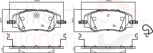 ALLIED NIPPON ADB04026 - Гальмівні колодки, дискові гальма autocars.com.ua