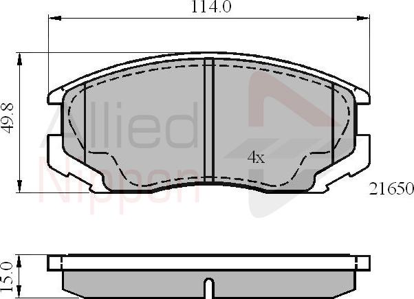 ALLIED NIPPON ADB0415 - Гальмівні колодки, дискові гальма autocars.com.ua