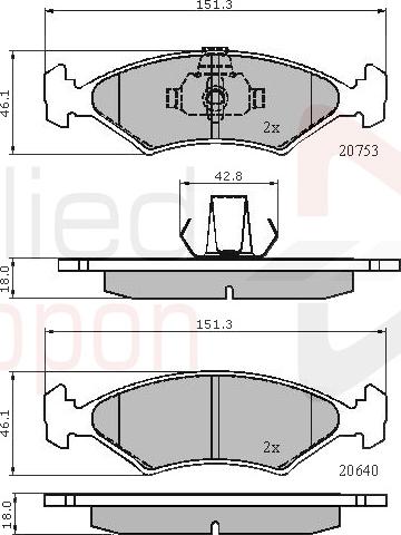 ALLIED NIPPON ADB0444 - Гальмівні колодки, дискові гальма autocars.com.ua