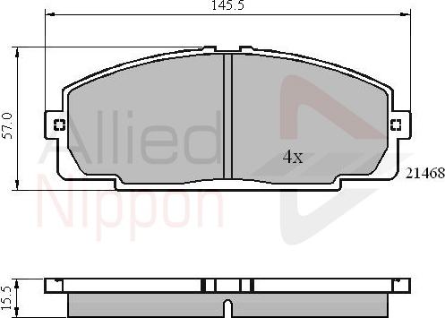 ALLIED NIPPON ADB0459 - Гальмівні колодки, дискові гальма autocars.com.ua
