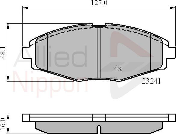 Allied Nippon adb0486 - Тормозные колодки, дисковые, комплект autodnr.net