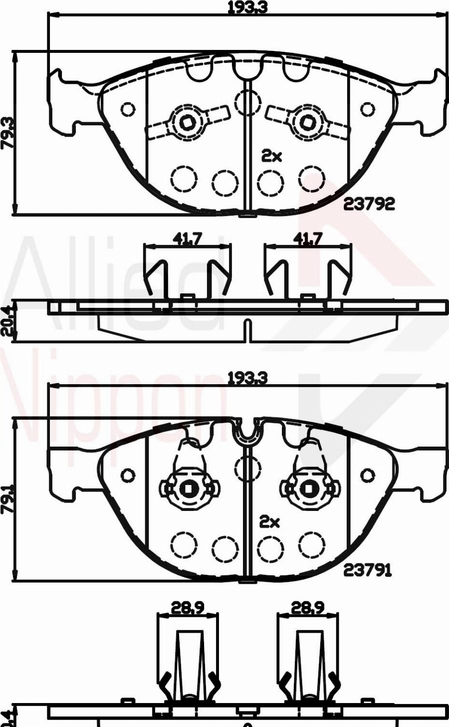 ALLIED NIPPON ADB06000 - Гальмівні колодки, дискові гальма autocars.com.ua