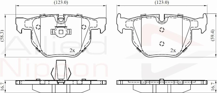 ALLIED NIPPON ADB06001 - Гальмівні колодки, дискові гальма autocars.com.ua