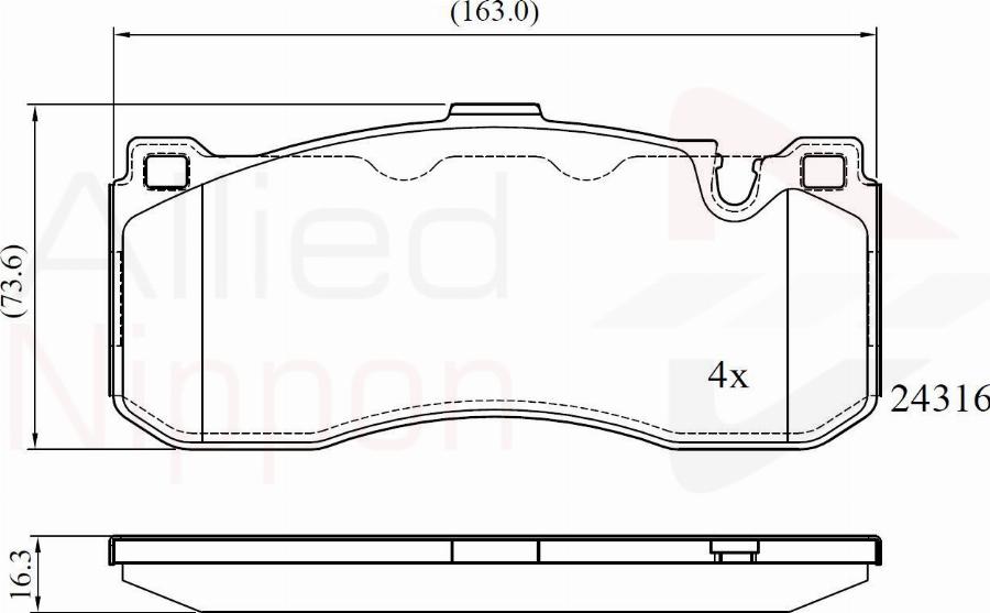 ALLIED NIPPON ADB06005 - Гальмівні колодки, дискові гальма autocars.com.ua