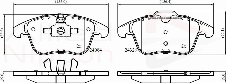 ALLIED NIPPON ADB06036 - Гальмівні колодки, дискові гальма autocars.com.ua