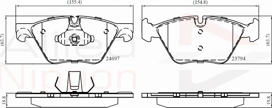 ALLIED NIPPON ADB06075 - Гальмівні колодки, дискові гальма autocars.com.ua