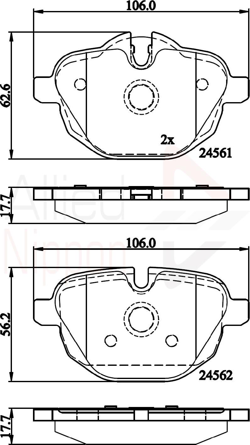 ALLIED NIPPON ADB06092 - Гальмівні колодки, дискові гальма autocars.com.ua