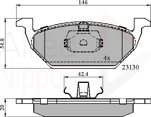 ALLIED NIPPON ADB 0737 - Гальмівні колодки, дискові гальма autocars.com.ua