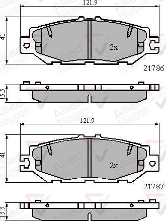 ALLIED NIPPON ADB0788 - Гальмівні колодки, дискові гальма autocars.com.ua