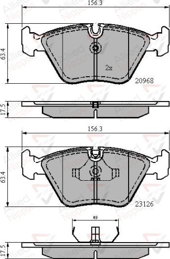 ALLIED NIPPON ADB0798 - Гальмівні колодки, дискові гальма autocars.com.ua