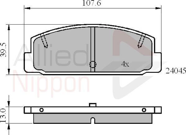 ALLIED NIPPON ADB0819 - Гальмівні колодки, дискові гальма autocars.com.ua