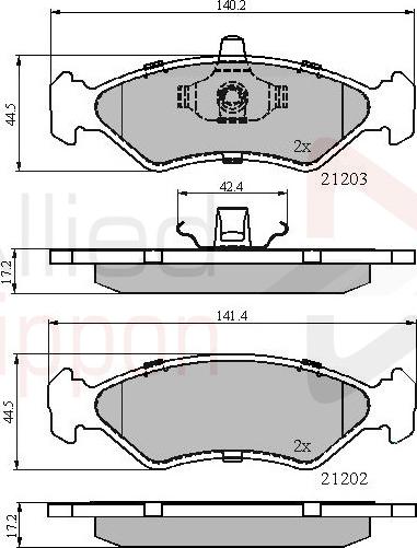 ALLIED NIPPON ADB0876 - Гальмівні колодки, дискові гальма autocars.com.ua