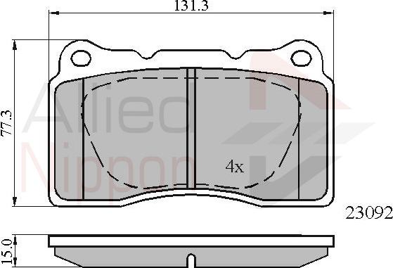 ALLIED NIPPON ADB0895 - Гальмівні колодки, дискові гальма autocars.com.ua