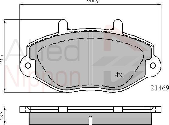 ALLIED NIPPON ADB0924 - Гальмівні колодки, дискові гальма autocars.com.ua