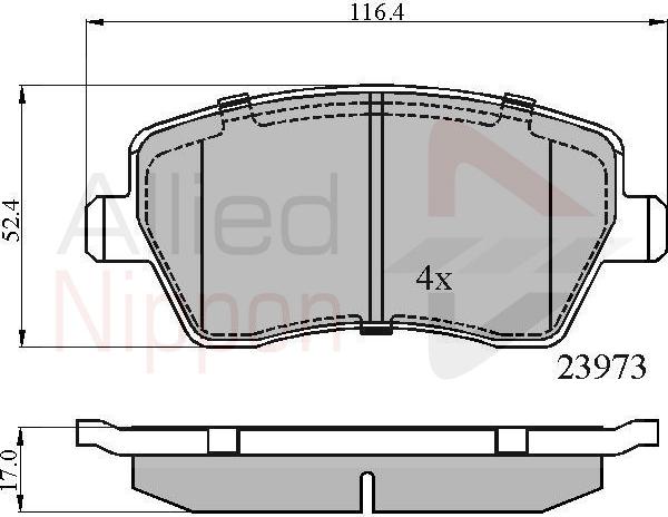 ALLIED NIPPON ADB 0984 - Гальмівні колодки, дискові гальма autocars.com.ua