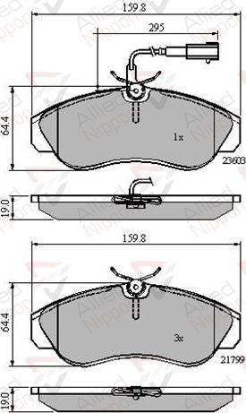 ALLIED NIPPON ADB11032 - Гальмівні колодки, дискові гальма autocars.com.ua