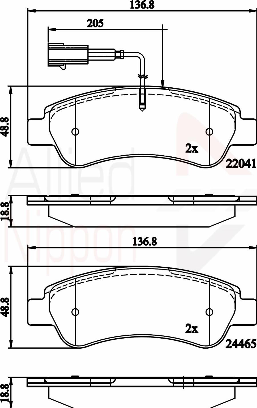 ALLIED NIPPON ADB11604 - Гальмівні колодки, дискові гальма autocars.com.ua