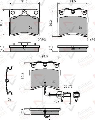 ALLIED NIPPON ADB11636 - Гальмівні колодки, дискові гальма autocars.com.ua