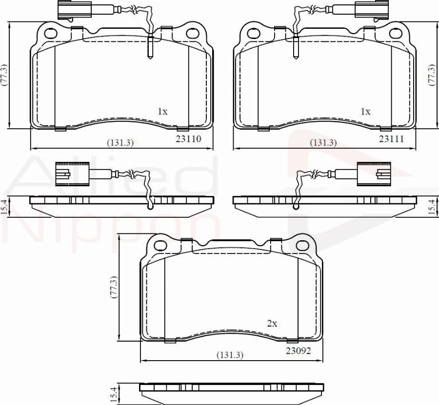 ALLIED NIPPON ADB11721 - Гальмівні колодки, дискові гальма autocars.com.ua