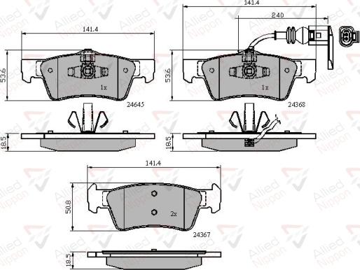 ALLIED NIPPON ADB12015 - Гальмівні колодки, дискові гальма autocars.com.ua