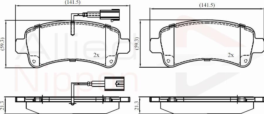 ALLIED NIPPON ADB12395 - Гальмівні колодки, дискові гальма autocars.com.ua