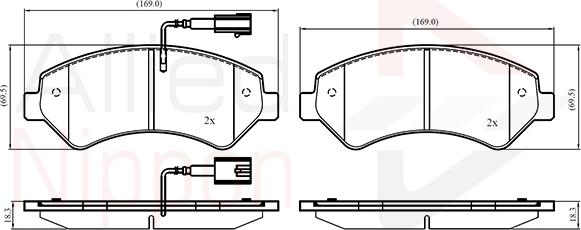 ALLIED NIPPON ADB13307 - Гальмівні колодки, дискові гальма autocars.com.ua