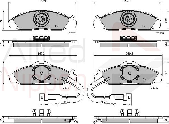 ALLIED NIPPON ADB1581 - Гальмівні колодки, дискові гальма autocars.com.ua