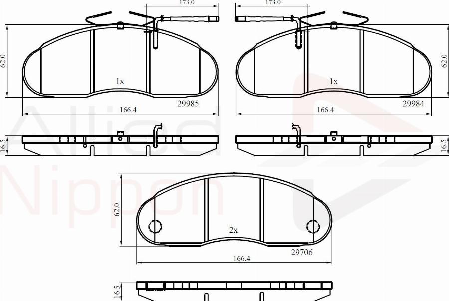 ALLIED NIPPON ADB1991 - Гальмівні колодки, дискові гальма autocars.com.ua