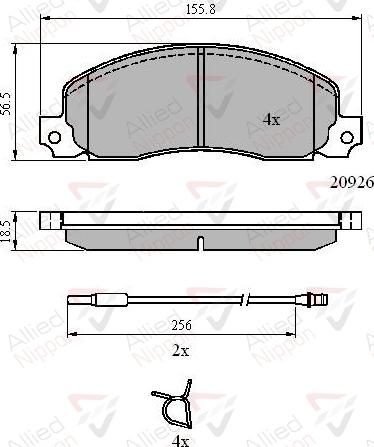 ALLIED NIPPON ADB21048 - Гальмівні колодки, дискові гальма autocars.com.ua