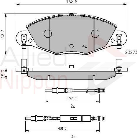 ALLIED NIPPON ADB21121 - Гальмівні колодки, дискові гальма autocars.com.ua