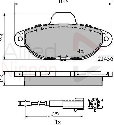 ALLIED NIPPON ADB21602 - Гальмівні колодки, дискові гальма autocars.com.ua